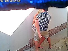 Cctv camera caught couple fucking outside public restaurant