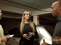 Hot businesswoman with no cash paid for parking giving her ass to security guards - Angel Lima - Utter episode on Crimson