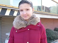 GERMAN SCOUT - Teenage Gina bei Strassen Casting AO gefickt