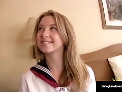 American Schoolgirl Sunny Lane Gets Her Raw Pussy Noodled By Kinky Asian!