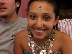 Sweet indian gf chooses three way