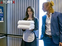 PURGATORYX Horny hotel maid Charly Summer humps a client