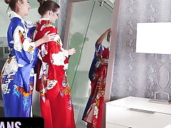 Little Asians - Beautiful Japanese In Kimono Christy Love Instructs Inexperienced Stunner Alex De La Flor