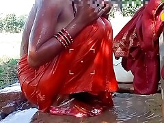 Neha bhabhi was taking tub outside,