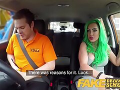 Faux Driving College Buxom learner is