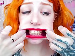 Ginger slut huge cock throat wreck