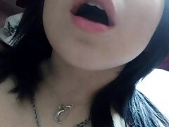 Daytime cute home striptease, and soft masturbation with orgasm. Close-up. Part 2