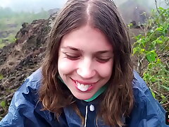 The Riskiest Public Blowjob In The World On Top Of An Engaged Bali Volcano - Point of view