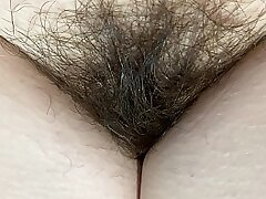 extreme close up on my hairy cunny huge